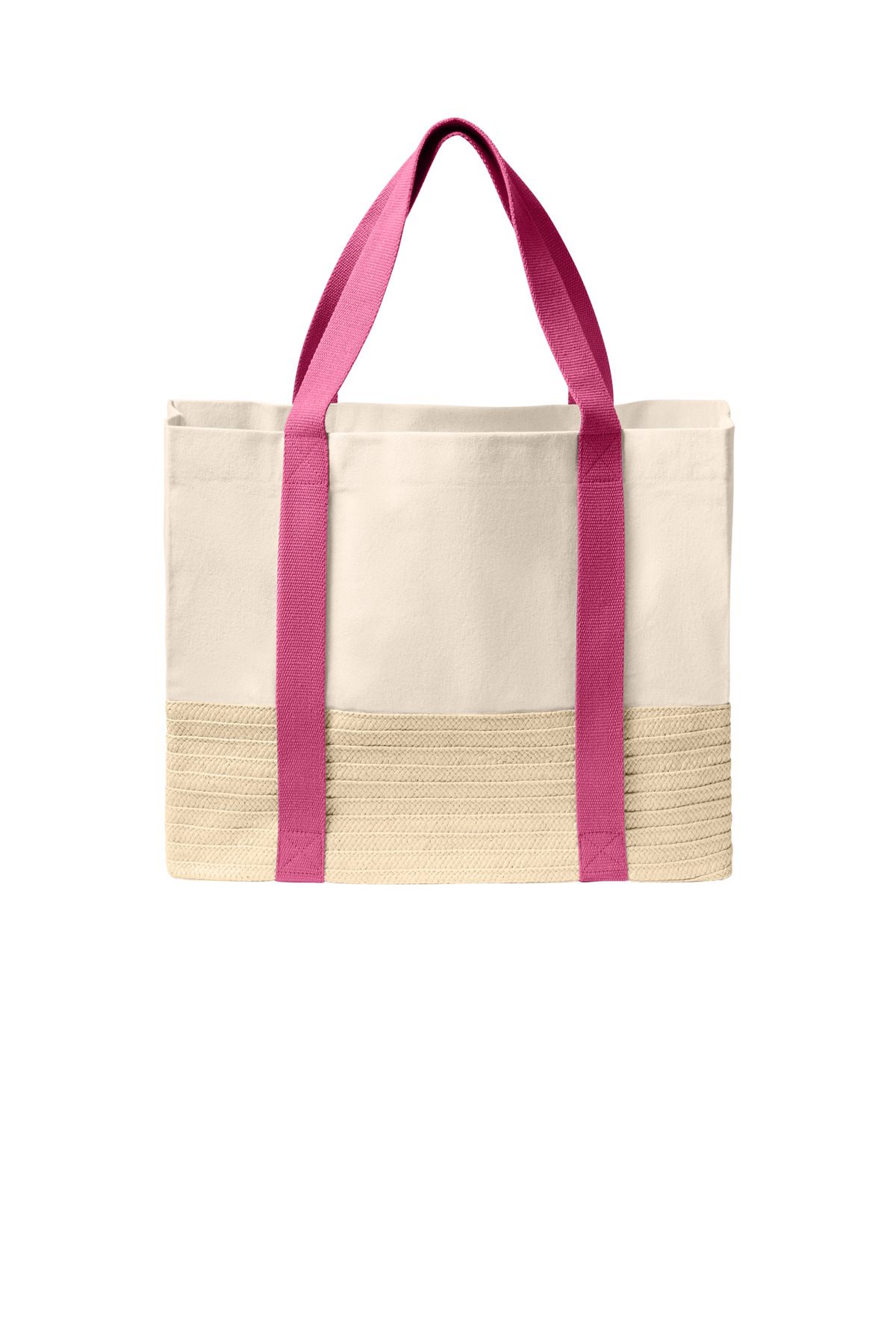 Port Authority Straw Market Tote BG450. Front