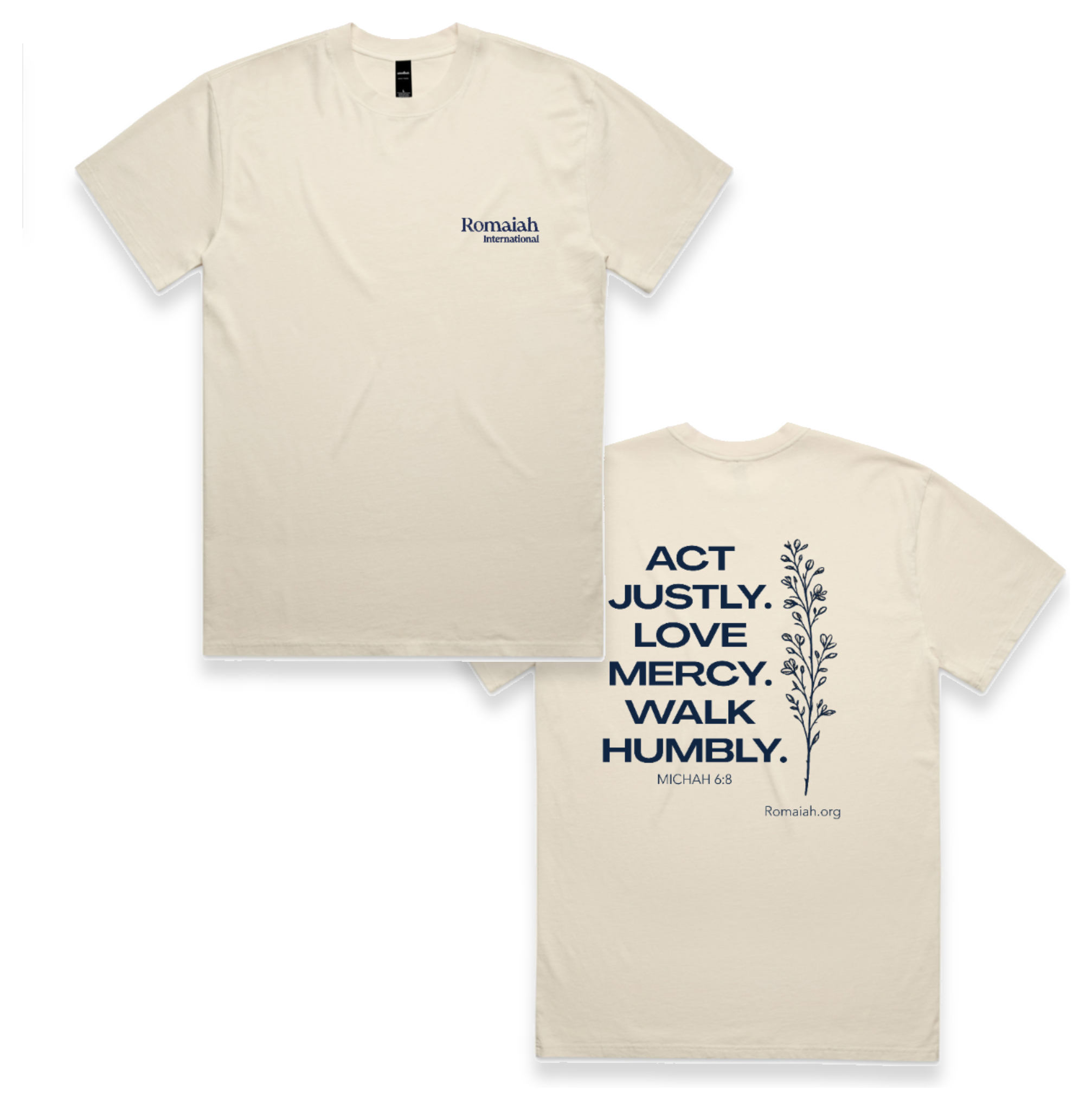 Romaiah International Act Justly tee
