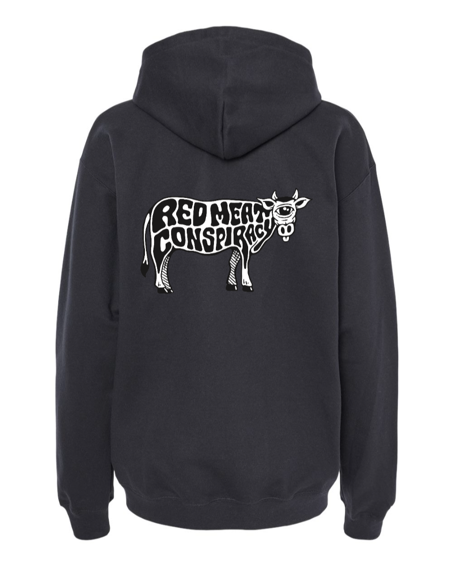 Red Meat Conspiracy Logo Unisex Softstyle® Midweight Hooded Sweatshirt - Product Image 1